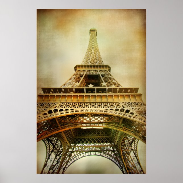 Poster Tour Eiffel vintage photo (Devant)