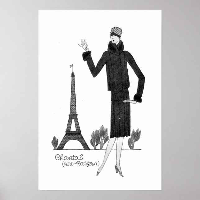 Poster Tour Eiffel Vintage style 1920 (Devant)