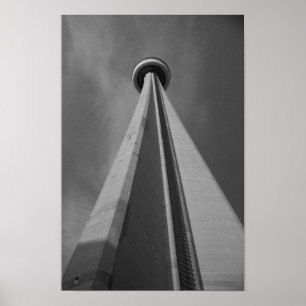 Poster Tour Toronto photo noire et blanche de Canada de