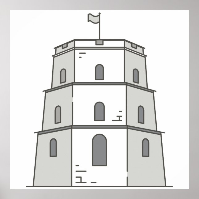 Poster Tour Vilnius Gediminas Monde (Devant)