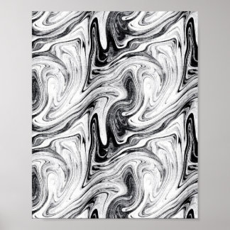 Poster Tourbillon Blanc — Art Abstrait Tourbillon Noir &