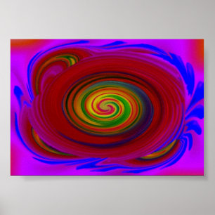 Poster Tourbillon bleu