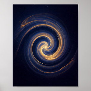 Poster Tourbillon Cosmique de Lumière Dorée