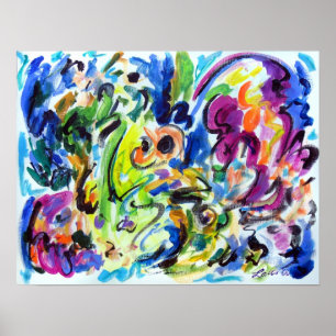 Poster Tourbillon couleur Abstrait