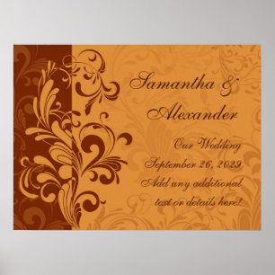 Poster Tourbillon d'automne doré