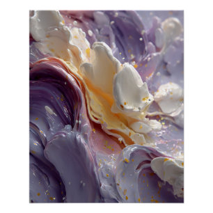 Poster Tourbillon de fluide de crème de pêche à la lavand