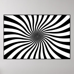 Poster Tourbillon noir et blanc