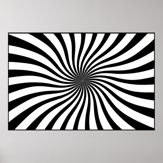 Poster Tourbillon noir et blanc (Devant)