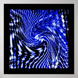 Poster Tourbillon Zèbre Bleu