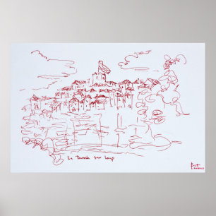 Poster Tourettes sur Loup, Provence   Sud de la France
