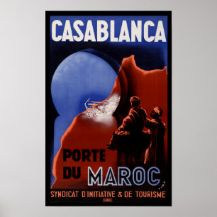 Poster touristique de Casablanca Pore Du Maroc