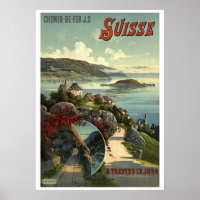 Poster touristique touristique Victorian Era Suiss