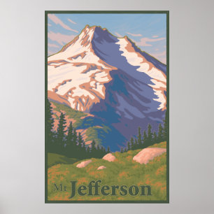 Poster touristique vintage Mt. Jefferson