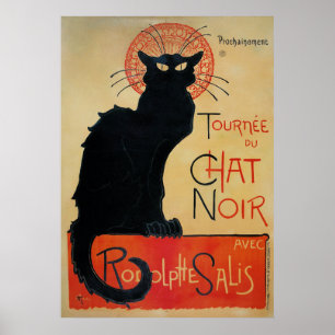 Poster Tournee du Conversation Noir Theophile Steinlen