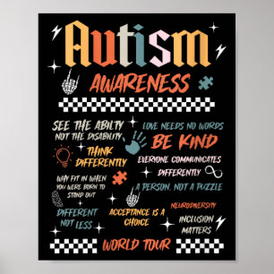 Poster Tournée mondiale de sensibilisation à l'autisme fé
