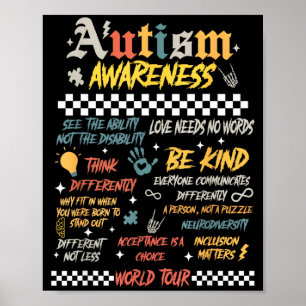 Poster Tournée mondiale pour la sensibilisation à l'autis