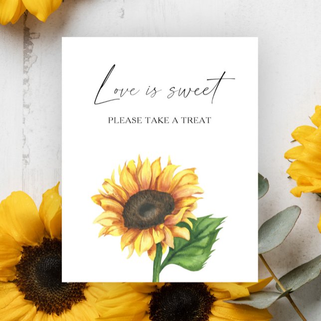 Poster Tournesol aquarelle - L'amour est doux prendre un  (Créateur téléchargé)