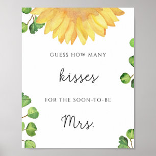 Poster Tournesol combien de baisers jeu de douche nuptial