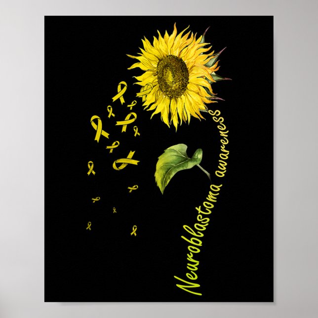 Poster Tournesol de sensibilisation à la neurooblastomie (Devant)