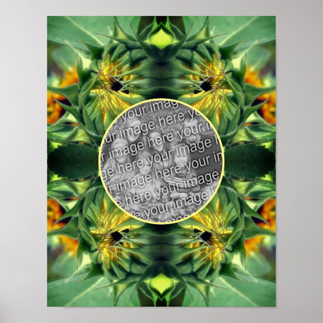 Poster Tournesol Dépliant Cadre Créer Votre Propre Photo (Devant)