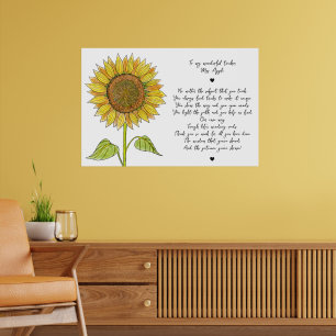 Poster Tournesol et Script Poème d'appréciation pour ense