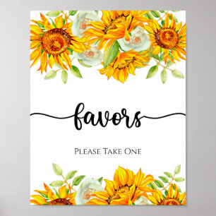 Poster Tournesol faveurs s'il vous plaît prendre une affi