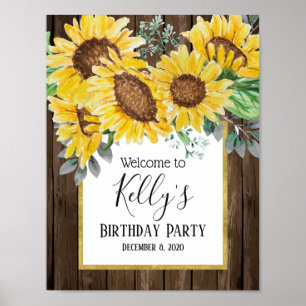 Poster tournesol, fleurs, floral, panneau de bienvenue