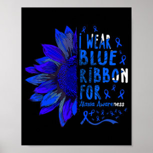 Poster Tournesol I porte du ruban bleu pour la sensibilis