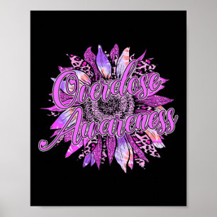 Poster Tournesol mou Ribbon Opioïde Overdose Aware