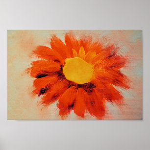 Poster Tournesol orange vif