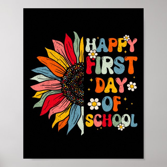 Poster Tournesol Premier Jour De L'École Enseignant Fin A (Devant)