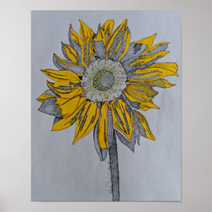 Poster Tournesol, tournesol, Fleur Jaune, Art Jaune