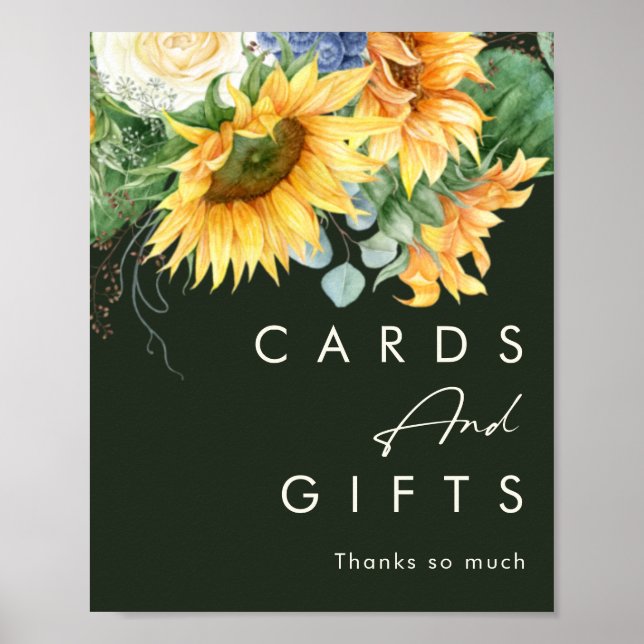 Poster Tournesol Tournesol Vert foncé Cartes et cadeaux (Devant)