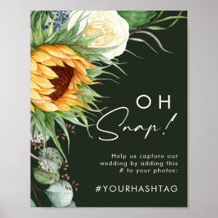 Poster Tournesol Tournesol Vert foncé Oh Snap Hashtag