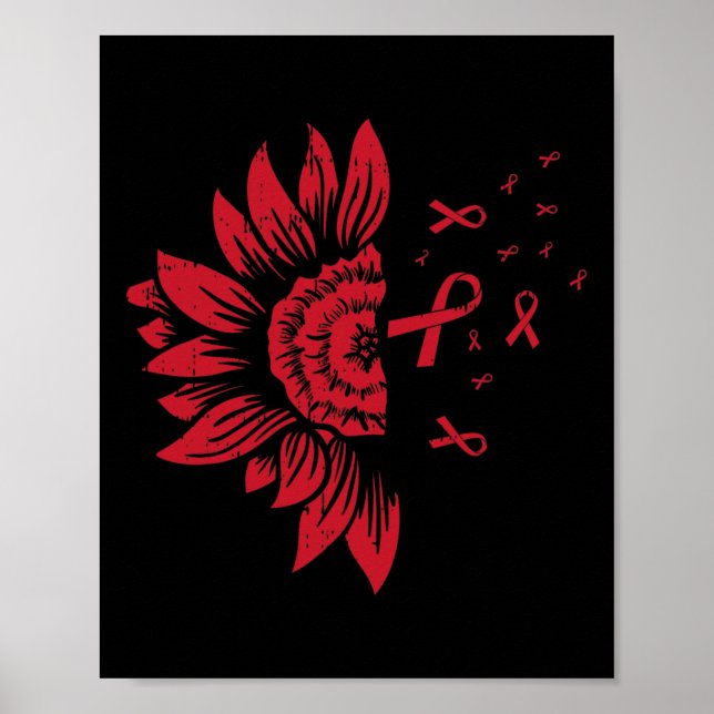 Poster Tournesol VIH Aids Cerveau Aneurysme Cool Awar (Devant)