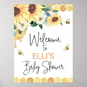 Poster Tournesols Doux Comme Peut Être Baby shower Accuei