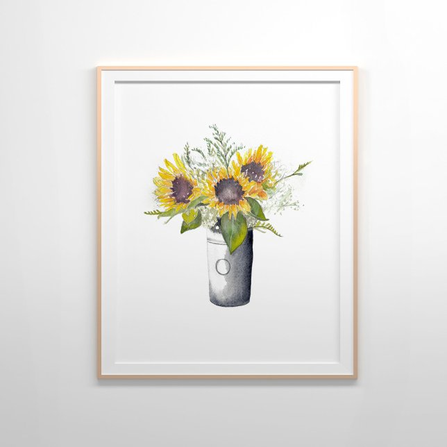 Poster Tournesols encore vie aquarelle peinture (Créateur téléchargé)