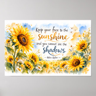 Poster Tournesols Inspirants – Tournesol à l'aquarelle