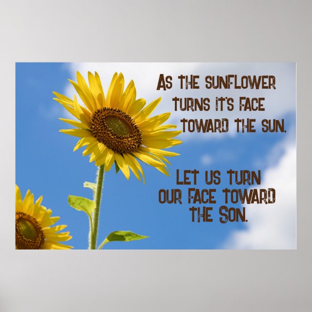 Poster Tournez notre visage vers le fils Citation avec to (Devant)