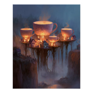 Poster Tours de Tasse à Thé Lumineuses Au-Dessus des Fala