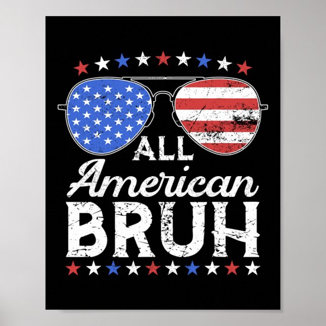 Poster Tous Américains Bruh Funny Enfants Ados Garçons Pa (Devant)