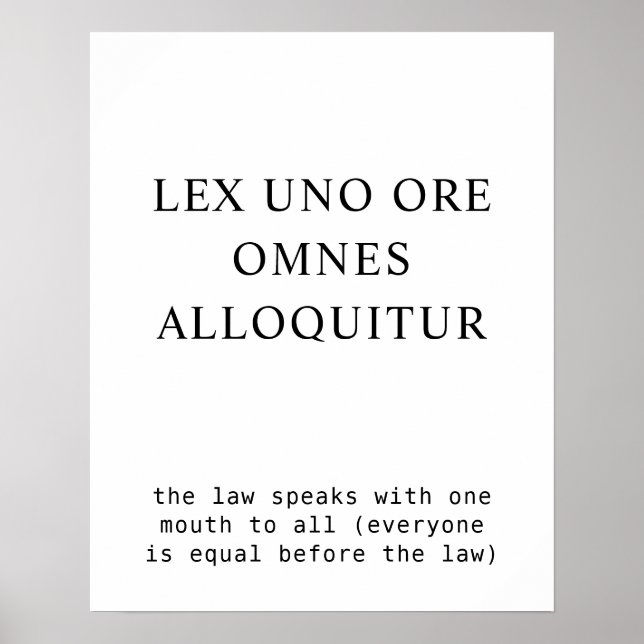 Poster Tous égaux devant la loi Citation latine (Devant)