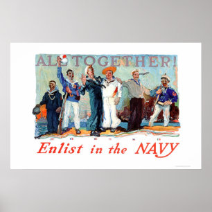 Poster Tous Ensemble ! enrôler dans la marine (US02280B)