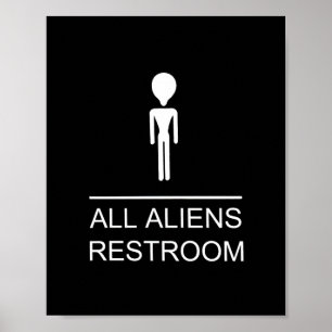 POSTER TOUS LES ALIENS RESTROOM