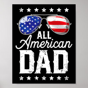 Poster Tous les américains papa 4 juillet Fête des pères 