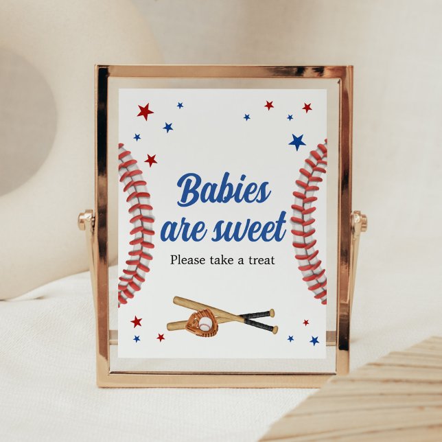 Poster Tous les Baby showers de baseball Star Baby sont d (Sports Baby Shower Babies are Sweet Sign)