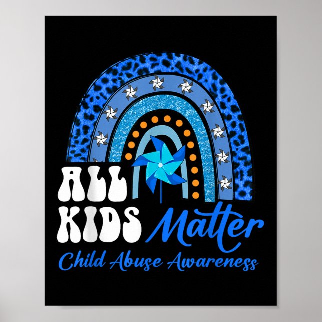 Poster Tous les enfants - Pinwheel Blue Rainbow Child Abu (Devant)