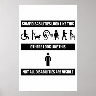 Poster Tous les handicaps ne sont pas visibles logo Poste
