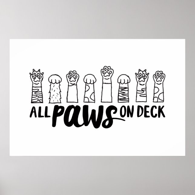 Poster Tous les pattes sur Deck-Vert Citations de chien c (Devant)