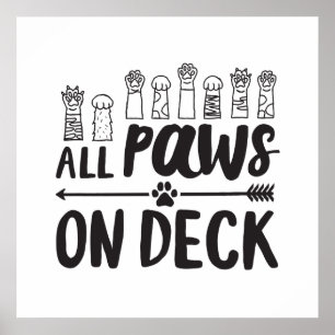 Poster Tous les pattes sur Deck-Vert Citations de chien c